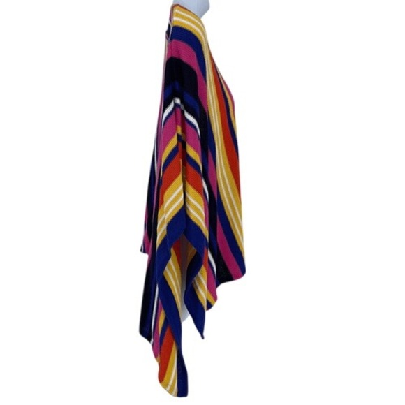 Lauren Ralph Lauren LRL Linen Cotton Striped Knit Poncho‎ Multicolor L/XL - Picture 3 of 10